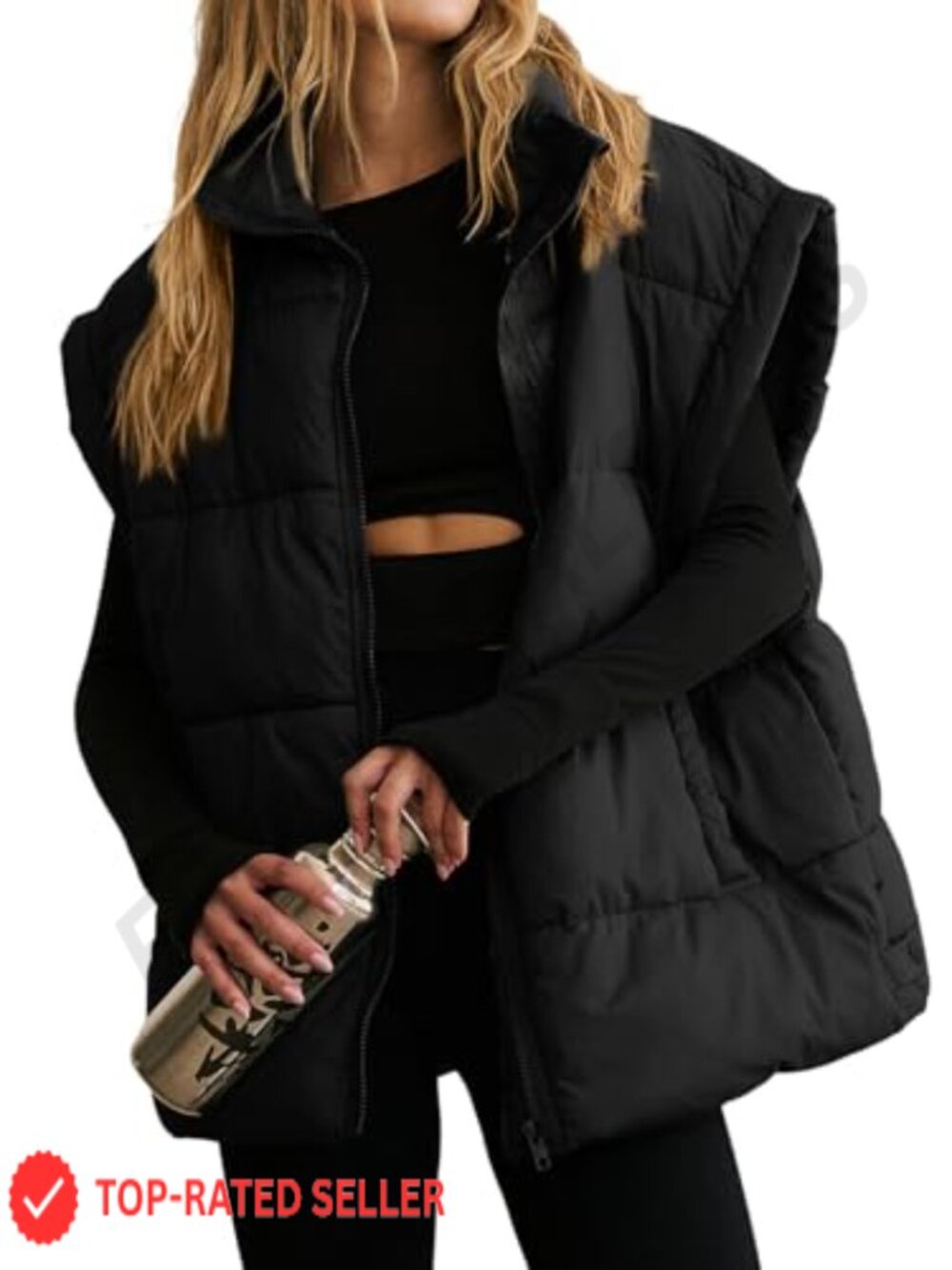 Women's Oversized Puffer Vest Quilted Sleeveless Winter Coat